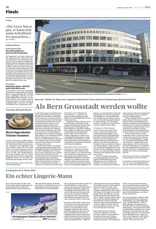 Als Bern Grossstadt werden wollte