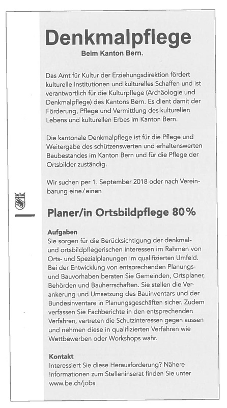 Stellenausschreibung Ortsbildpflege