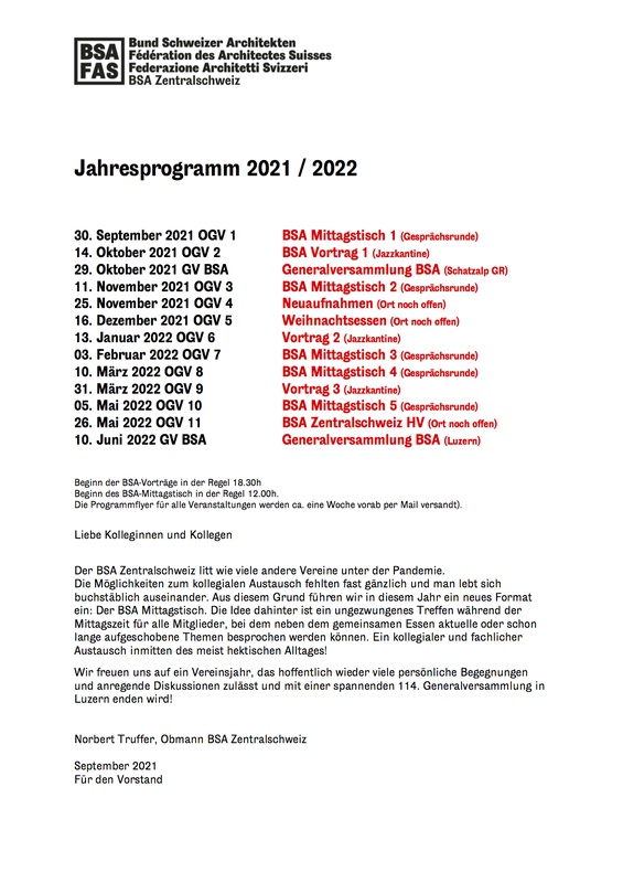 Jahresprogramm 2021/22