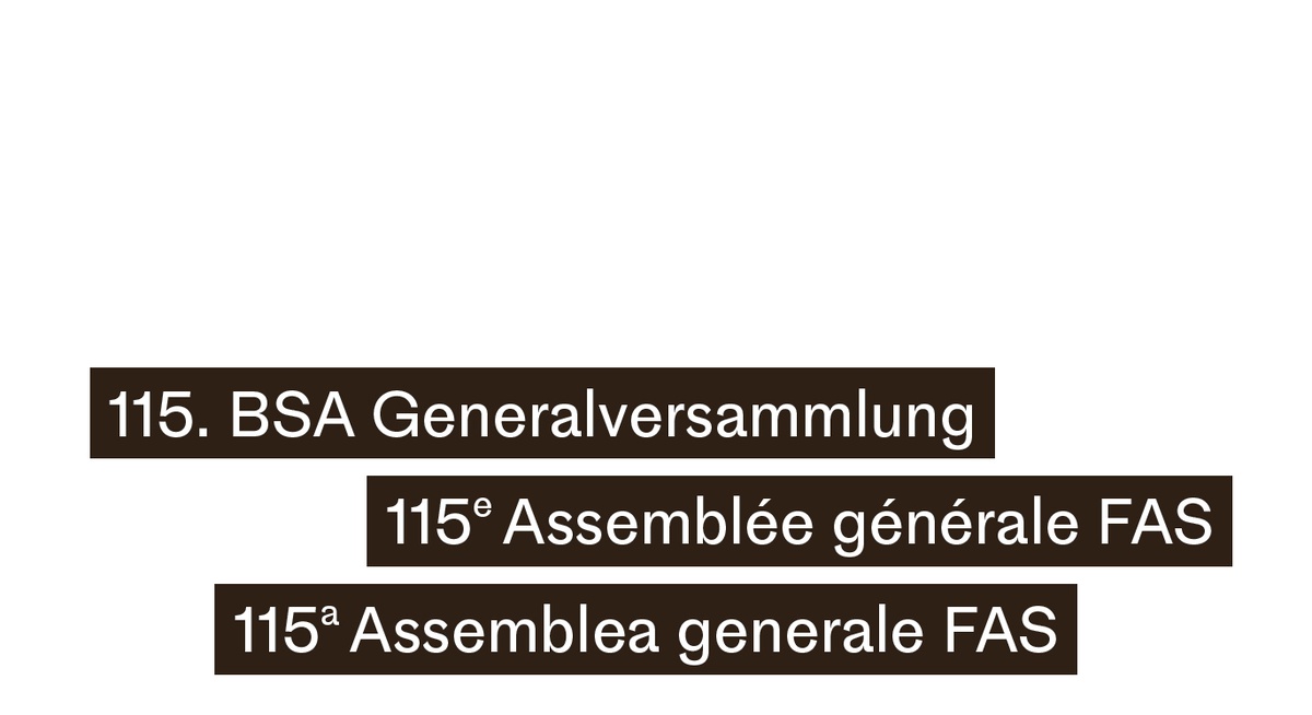 115e Assemblée générale FAS 10/11 juin 2022 Lucerne