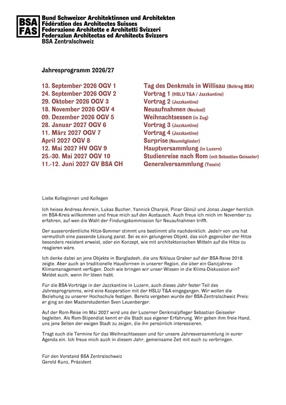 Jahresprogramm 2026/2027