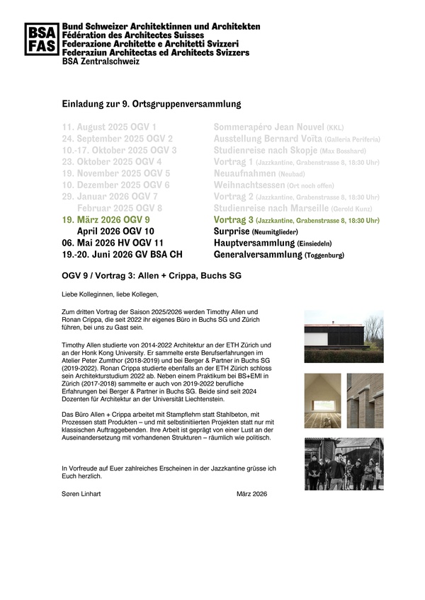 OGV 9 / Vortrag 3: Allen + Crippa, Buchs SG