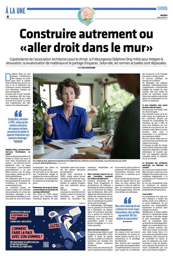 Construire autrement ou «aller droit dans le mur»