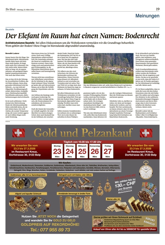 Der Elefant im Raum hat einen Namen: Bodenrecht