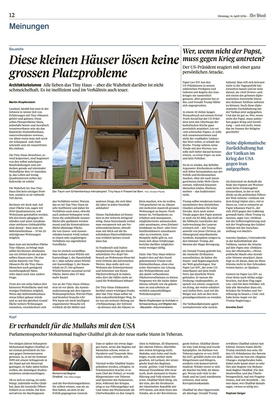 Diese kleinen Häuser lösen keine grossen Platzprobleme