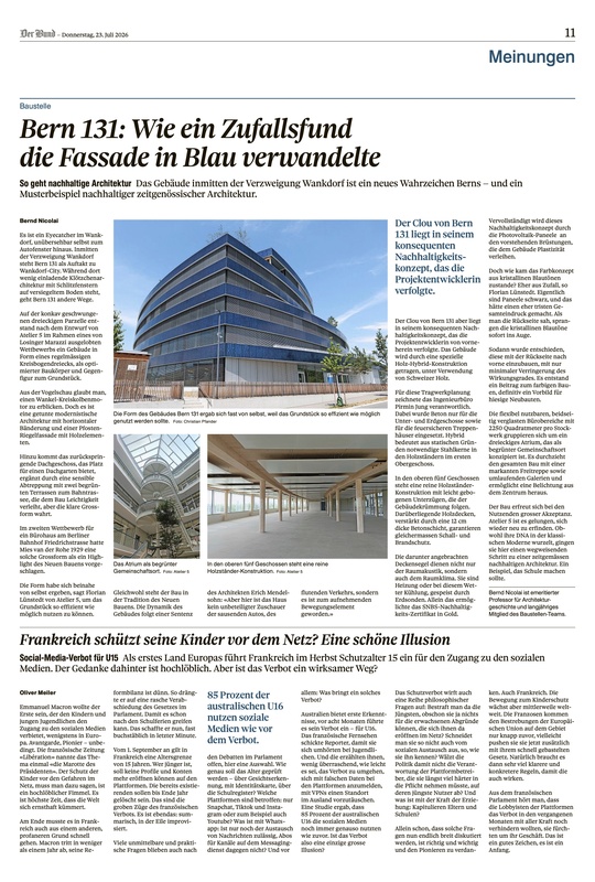 Bern 131: Wie ein Zufallsfund die Fassade in Blau verwandelte